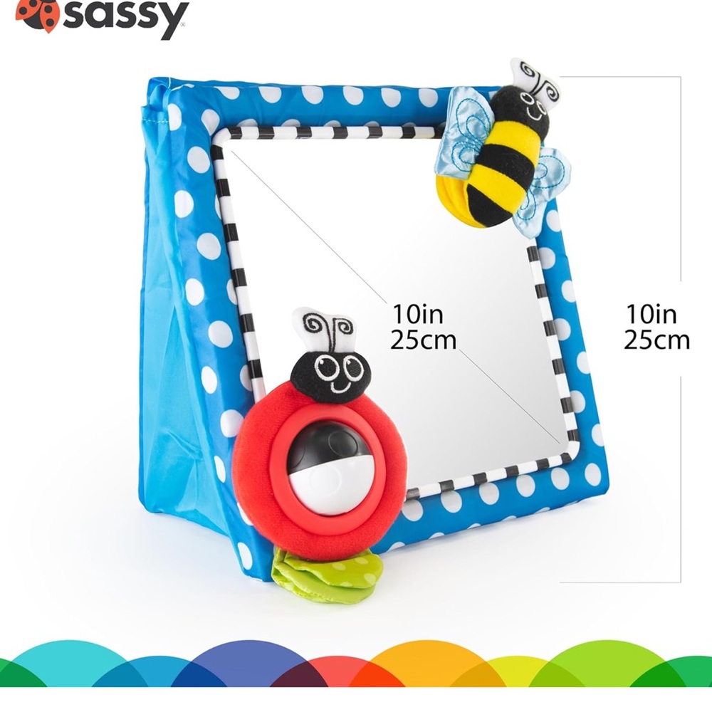 Sassy Tummy Time Floor Mirror, Developmental Baby Toy,